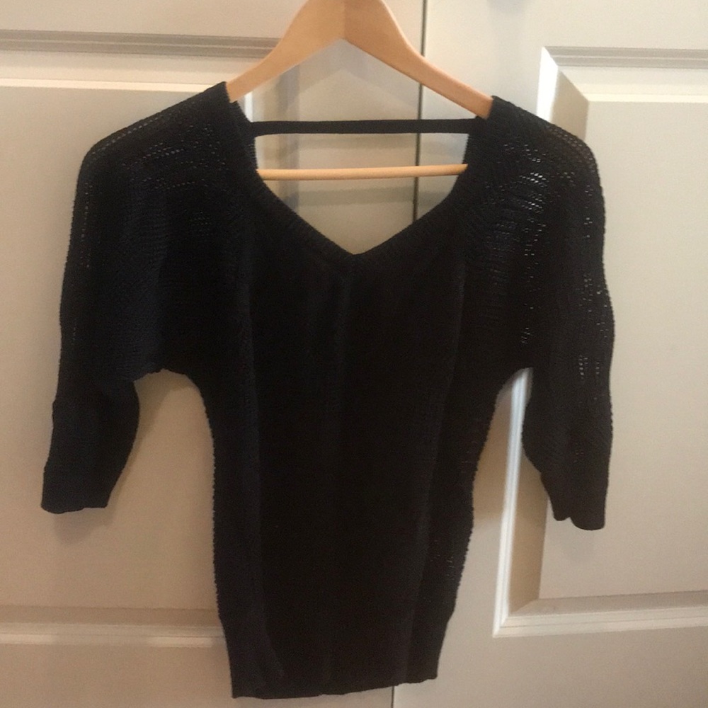 Guess black knitted short sleeved sweater